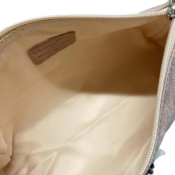 Auth DIOR/ChristianDior Lovely Pink Nylon Jacquard Handbag - Picture 9 of 11